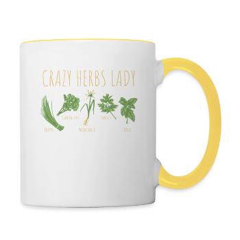 Herbs Crazy Herbs Lady - Contrasting Mug - white/yellow - Right