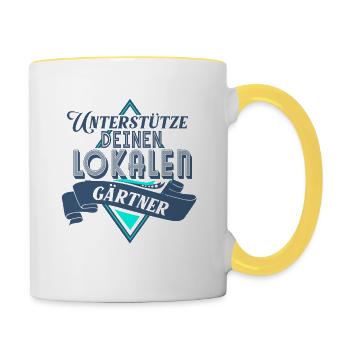 Unterstutze deinen Lokalen Gartner - Tasse zweifarbig - Weiß/Gelb - Rechts