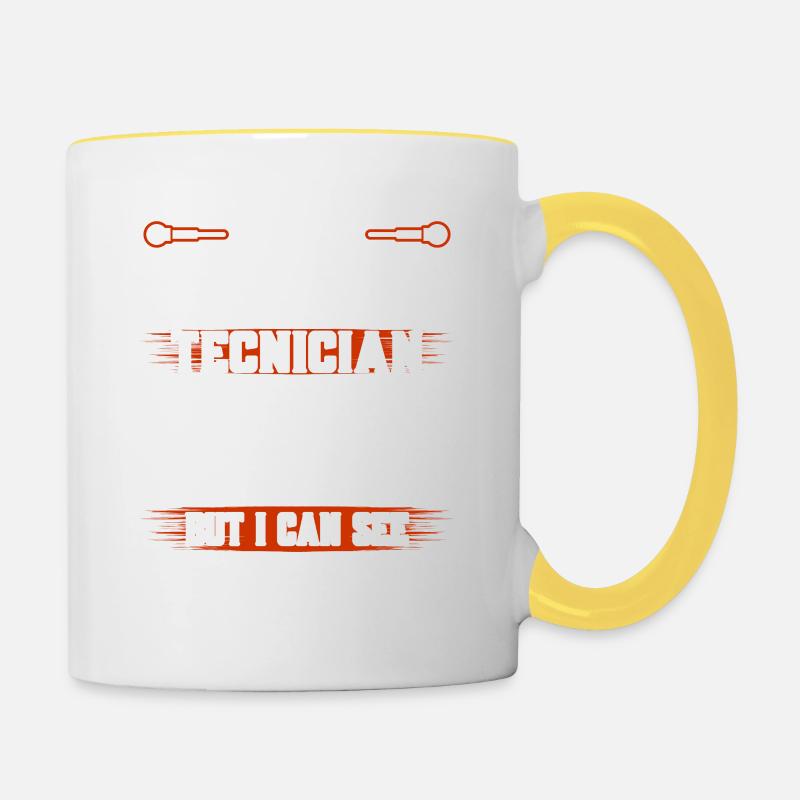 Labortechniker Labor Tech Spaß Spruch - Tasse zweifarbig - Weiß/Gelb
