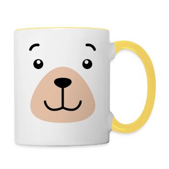 Bear Face - Contrasting Mug - white/yellow - Right