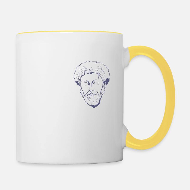 Marcus Aurelius citation philosophie philosophe Stoic - Mug contrasté - blanc/jaune