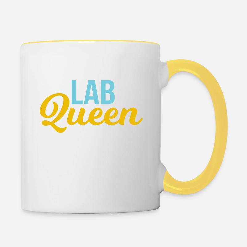 Laboratoire reine technicien de laboratoire scientifique de laboratoire - Mug contrasté - blanc/jaune