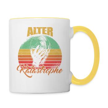 Alter Katastrophe Baustelle Vatertag Geschenk - Tasse zweifarbig - Weiß/Gelb - Rechts