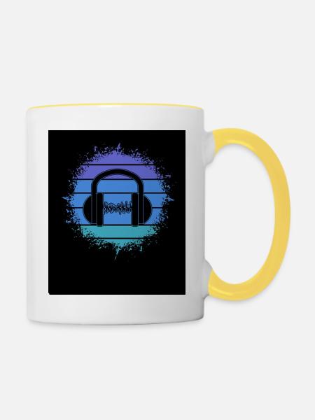 Music producer, Music lover - Contrasting Mug - white/yellow