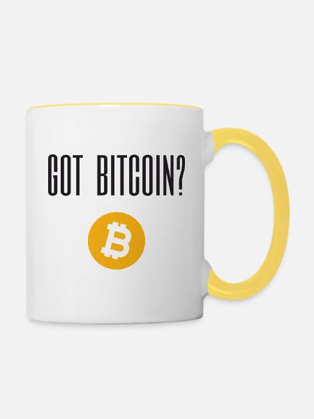 Got Bitcoin? - Tasse zweifarbig - Weiß/Gelb