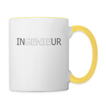 Ingenieur - Tasse zweifarbig - Weiß/Gelb - Rechts