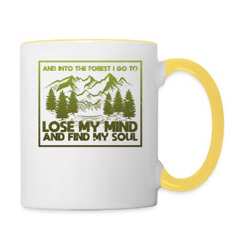 And Into The Forest I Go Lose My Mind - Tasse zweifarbig - Weiß/Gelb - Rechts