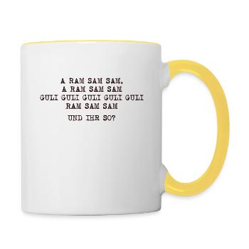 Aramsamsam jardin d’enfants Kinderlied Kita - Mug contrasté - blanc/jaune - Droite