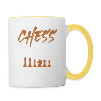 mama mom schach - Tasse zweifarbig - Weiß/Gelb - Rechts
