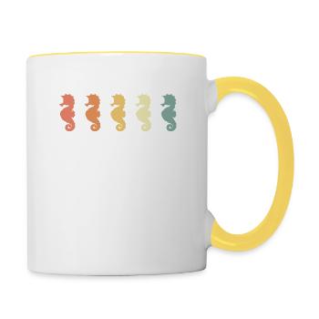 Hippocampe - Mug contrasté - blanc/jaune - Droite