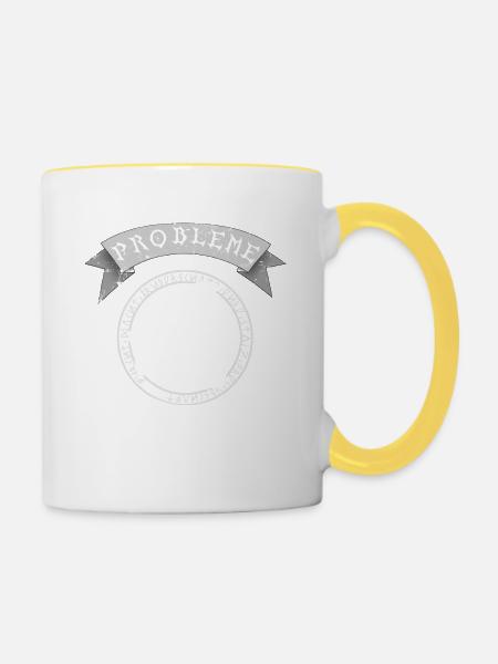 Mittelalter Mittelaltermarkt Wikinger Walhalla - Tasse zweifarbig - Weiß/Gelb
