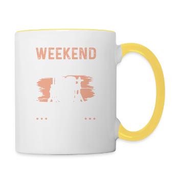 trinken drum drummer - Tasse zweifarbig - Weiß/Gelb - Rechts