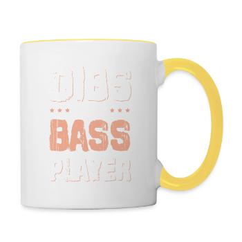 bass bass player - Contrasting Mug - white/yellow - Right