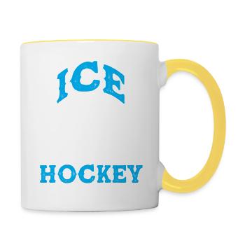 hockey ice hockey - Contrasting Mug - white/yellow - Right
