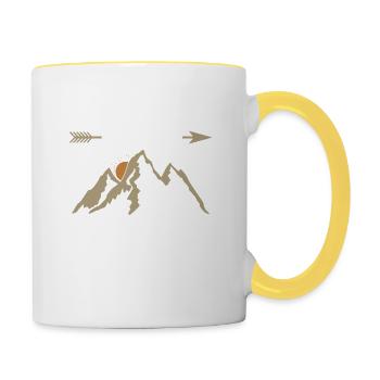 Mir reicht´s ich geh wandern! Wander Shirt, Fun - Tasse zweifarbig - Weiß/Gelb - Rechts