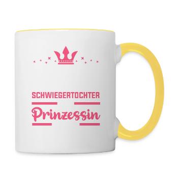 Schwiegertochter Prinzessin - Tasse zweifarbig - Weiß/Gelb - Rechts