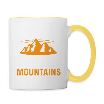 mountains saying - Contrasting Mug - white/yellow - Right