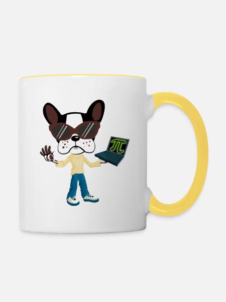 Pi Dog - Tasse zweifarbig - Weiß/Gelb