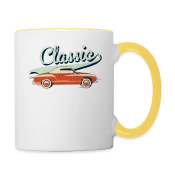 Classic Car USA - Contrasting Mug - white/yellow - Right