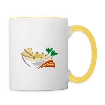 I Am Hummus Lover Hummus Funny Hummus - Contrasting Mug - white/yellow - Right
