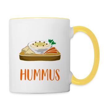 I'm Just Here For The Hummus Funny Hummus - Contrasting Mug - white/yellow - Right
