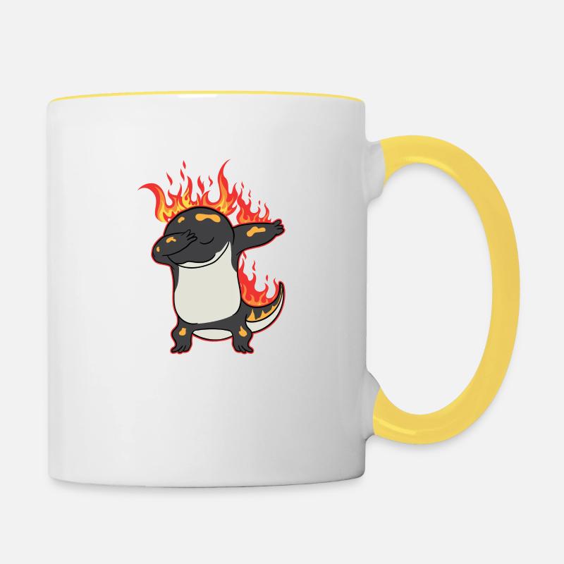 Dabbing Salamander Fire Salamander - Contrasting Mug - white/yellow