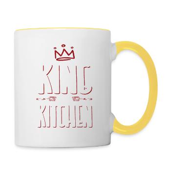 cuisine roi - Mug contrasté - blanc/jaune - Droite