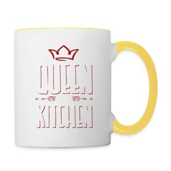 cuisine reine - Mug contrasté - blanc/jaune - Droite