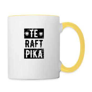 Te Raft Pika Shqiptar Dhurat Albaner Albanien - Tasse zweifarbig - Weiß/Gelb - Rechts