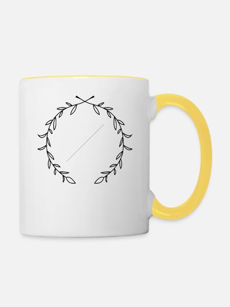 Ehe , Hochzeitsfeier - Tasse zweifarbig - Weiß/Gelb