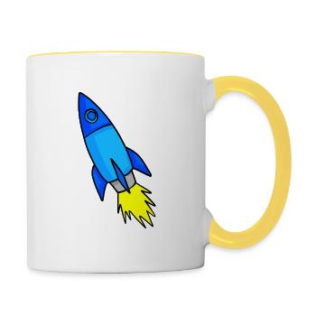 Missile spatial - Mug contrasté - blanc/jaune - Droite