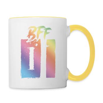 Bff 01 Beste Freunde - Tasse zweifarbig - Weiß/Gelb - Rechts