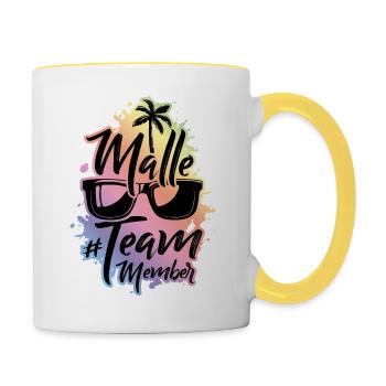 Malle Team - Mug contrasté - blanc/jaune - Droite