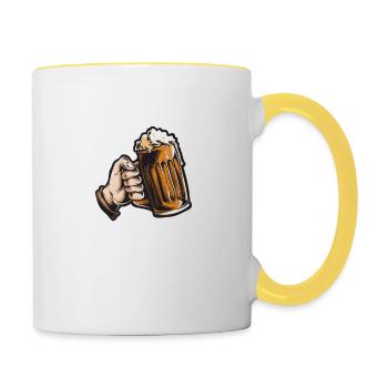 Die Situation ist Besäufnis erregend - Tasse zweifarbig - Weiß/Gelb - Rechts
