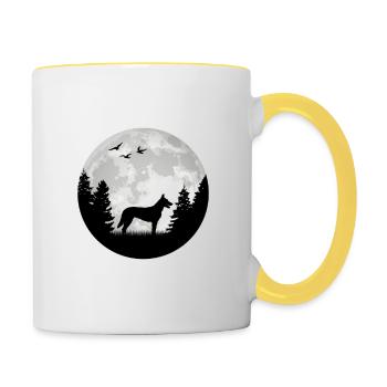 Hollandse Herder Lune Berger hollandais - Mug contrasté - blanc/jaune - Droite