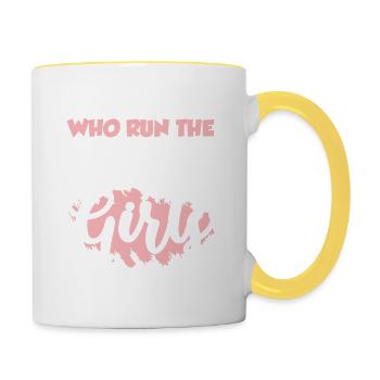 mädchenpower frauen - Tasse zweifarbig - Weiß/Gelb - Rechts