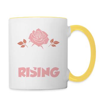fillespower femmes filles - Mug contrasté - blanc/jaune - Droite