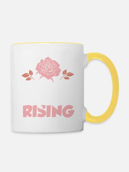 mädchenpower frauen girls - Tasse zweifarbig - Weiß/Gelb