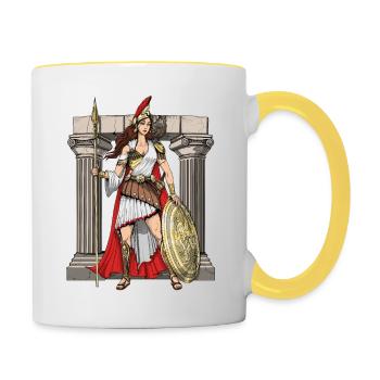 Athena Greek Goddess - Contrasting Mug - white/yellow - Right