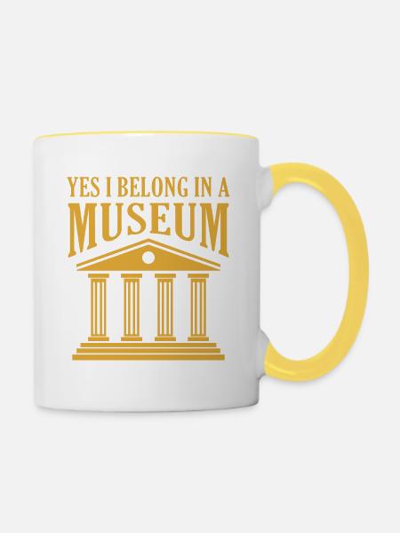 Yes, I belong to the Museum International Museum - Contrasting Mug - white/yellow