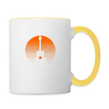 Gitarren Papa Gitarrenspieler Vater Vatertag - Tasse zweifarbig - Weiß/Gelb - Rechts