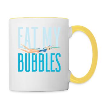 Eat My Bubbles Funny Swimming - Contrasting Mug - white/yellow - Right