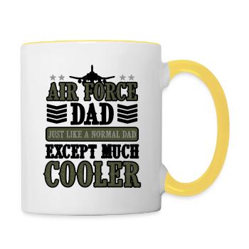Air Force Dad Pilot USA US Army Amerika Militär - Tasse zweifarbig - Weiß/Gelb - Rechts