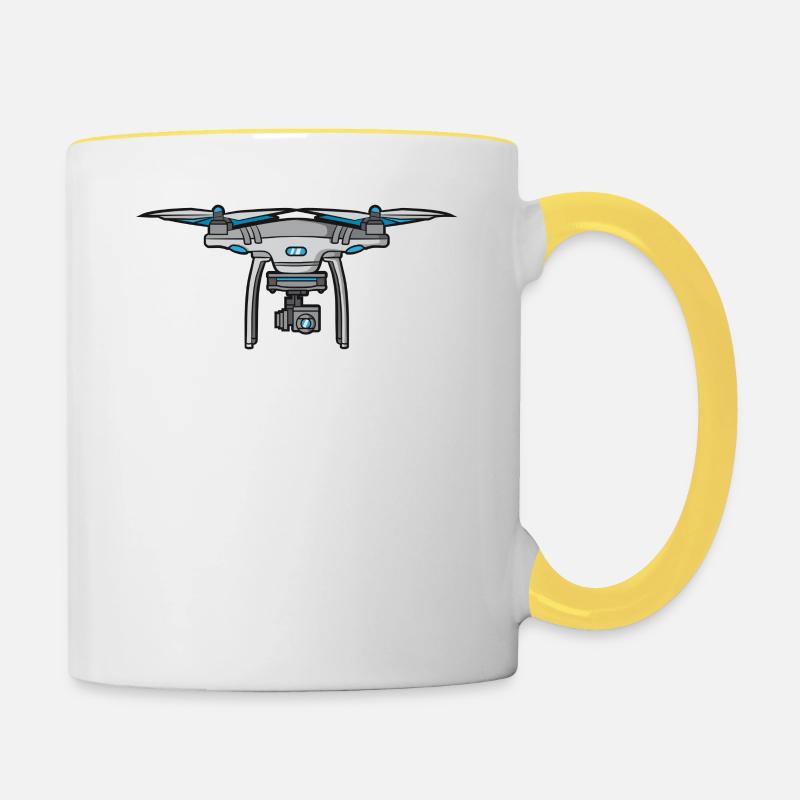 Drone Pilot | Dronen T-shirt - Mug contrasté - blanc/jaune