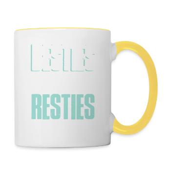 freunde freund herz - Tasse zweifarbig - Weiß/Gelb - Rechts