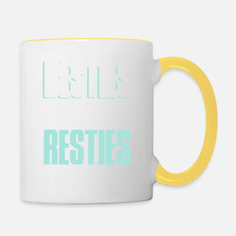 freunde freund herz - Tasse zweifarbig - Weiß/Gelb