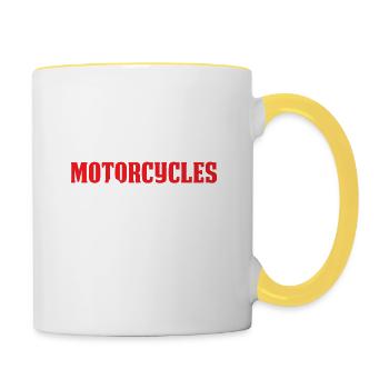 motorbike love - Contrasting Mug - white/yellow - Right