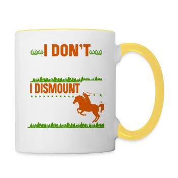 Amoureux du cheval, cheval horse. Love Horses - Mug contrasté - blanc/jaune - Droite