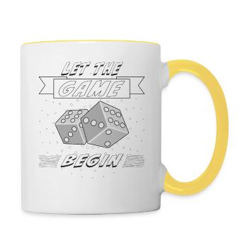 DICE LET THE GAME BEGIN - Contrasting Mug - white/yellow - Right