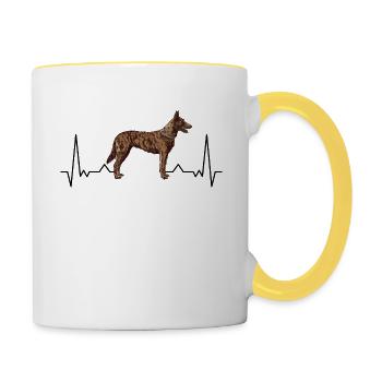 Hollandse Herder Renard Berger hollandais - Mug contrasté - blanc/jaune - Droite
